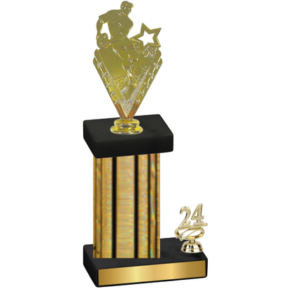 Accented Single Gold Glacier Year Rugby Trophy