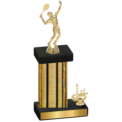 Accented Single Gold Glacier First Place Tennis Trophy