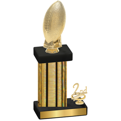 Accented Single Gold Glacier Second Place Football Trophy