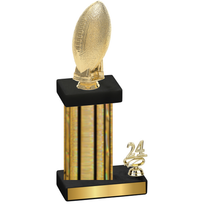 Accented Single Gold Glacier Year Football Trophy