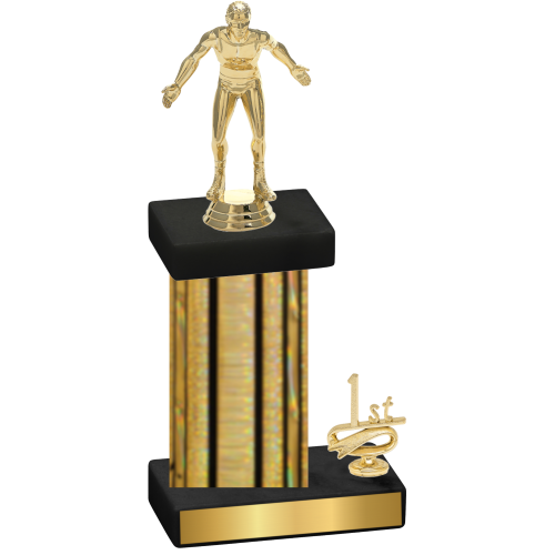 Accented Single Gold Glacier First Place Wrestling Trophy