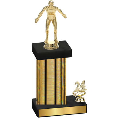 Accented Single Gold Glacier Year Wrestling Trophy