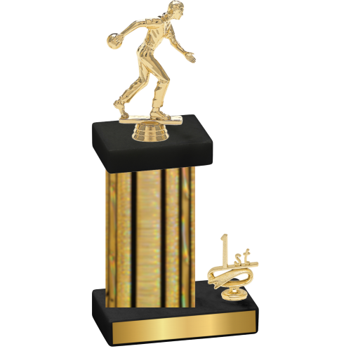 Accented Single Gold Glacier First Place Bowling Trophy