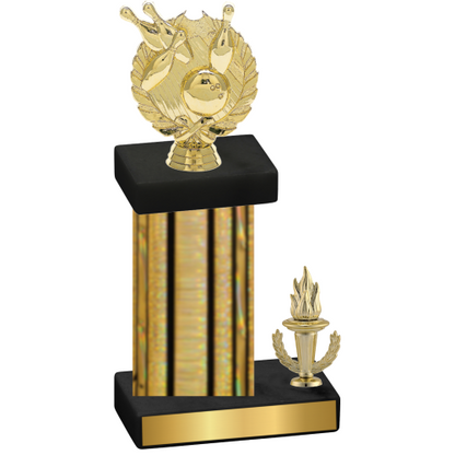 Accented Single Gold Glacier Victory Bowling Trophy