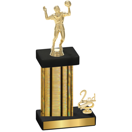 Accented Single Gold Glacier Second Place Volleyball Trophy