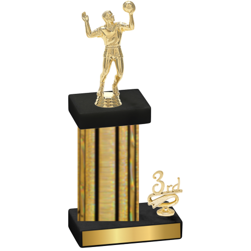 Accented Single Gold Glacier Third Place Volleyball Trophy