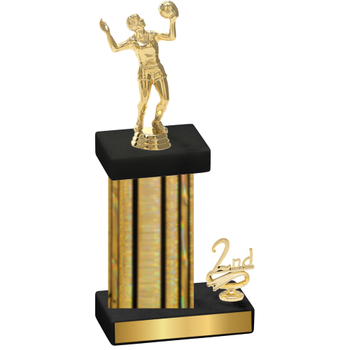 Accented Single Gold Glacier Second Place Volleyball Trophy