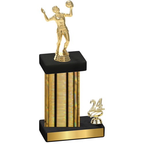 Accented Single Gold Glacier Year Volleyball Trophy