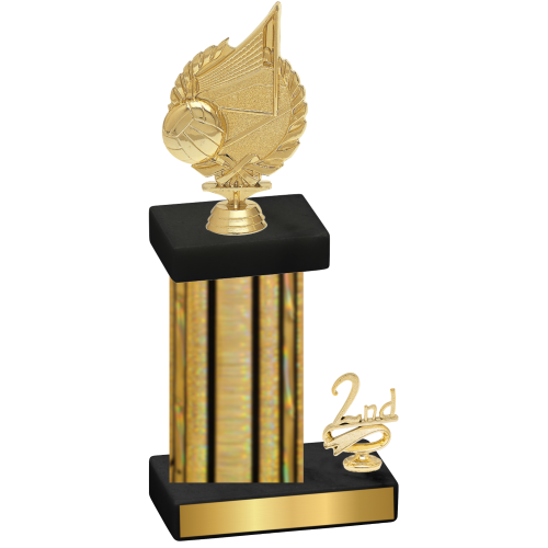 Accented Single Gold Glacier Second Place Volleyball Trophy