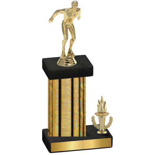Accented Single Gold Glacier Victory Swimming Trophy