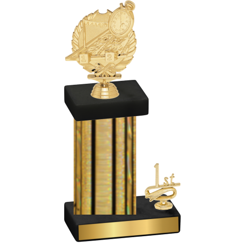 Accented Single Gold Glacier First Place Swimming Trophy