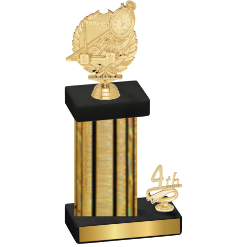 Accented Single Gold Glacier Fourth Place Swimming Trophy