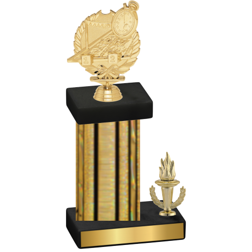 Accented Single Gold Glacier Victory Swimming Trophy