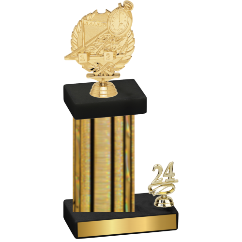 Accented Single Gold Glacier Year Swimming Trophy