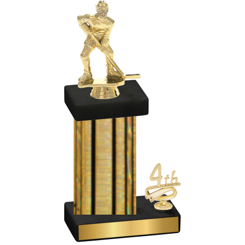 Accented Single Gold Glacier Fourth Place Hockey Trophy