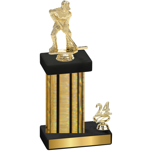 Accented Single Gold Glacier Year Hockey Trophy