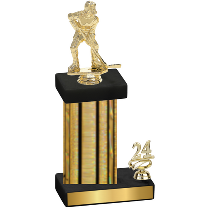 Accented Single Gold Glacier Year Hockey Trophy