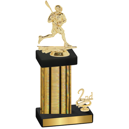 Accented Single Gold Glacier Second Place Lacrosse Trophy