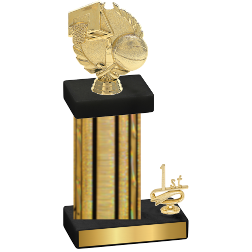 Accented Single Gold Glacier First Place Basketball Trophy