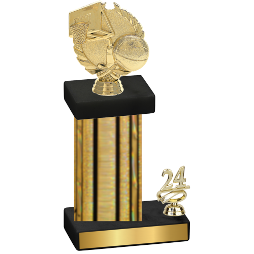 Accented Single Gold Glacier Year Basketball Trophy