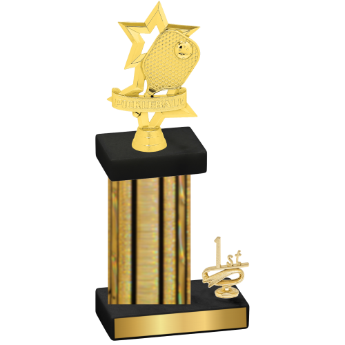 Accented Single Gold Glacier First Place Pickleball Trophy