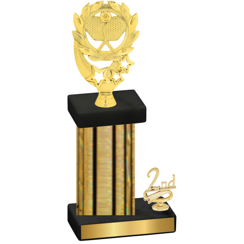 Accented Single Gold Glacier Second Place Pickleball Trophy