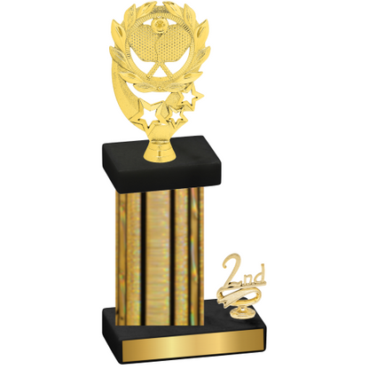 Accented Single Gold Glacier Second Place Pickleball Trophy