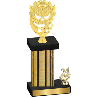 Accented Single Gold Glacier Year Pickleball Trophy