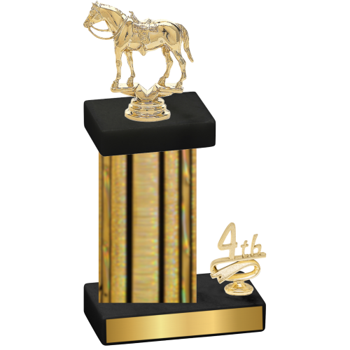 Accented Single Gold Glacier Fourth Place Horses Trophy