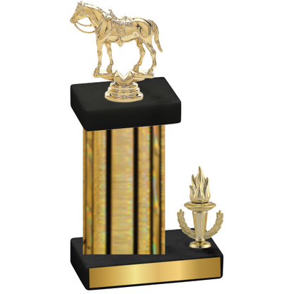 Accented Single Gold Glacier Victory Horses Trophy