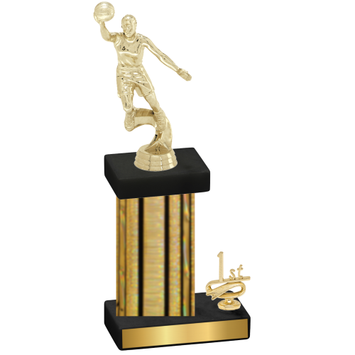 Accented Single Gold Glacier First Place Basketball Trophy