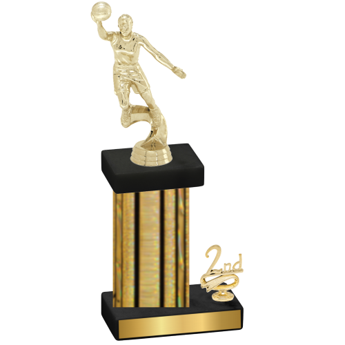 Accented Single Gold Glacier Second Place Basketball Trophy