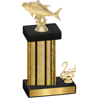 Accented Single Gold Glacier Second Place Fishing Trophy