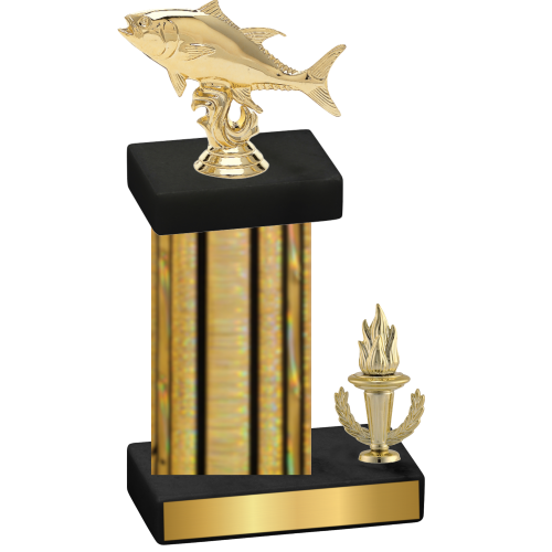 Accented Single Gold Glacier Victory Fishing Trophy