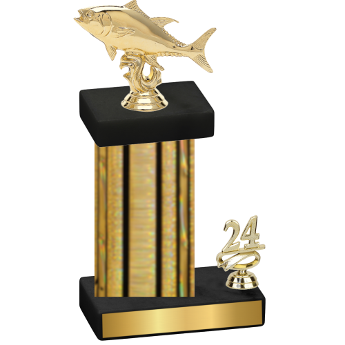 Accented Single Gold Glacier Year Fishing Trophy