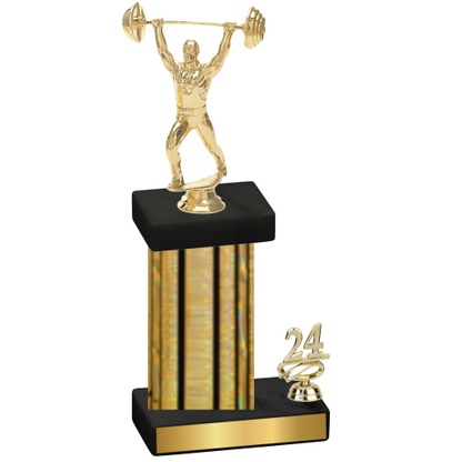 Accented Single Gold Glacier Year Weights Trophy