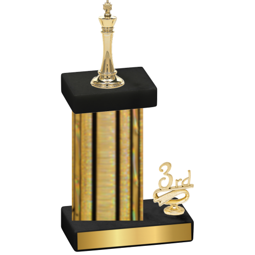 Accented Single Gold Glacier Third Place Chess Trophy