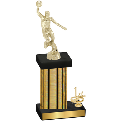 Accented Single Gold Glacier First Place Basketball Trophy