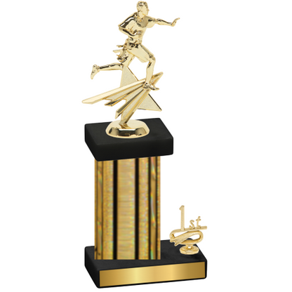 Accented Single Gold Glacier First Place Flag Football Trophy