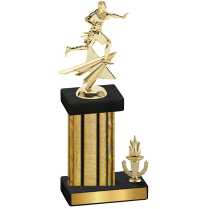 Accented Single Gold Glacier Victory Flag Football Trophy