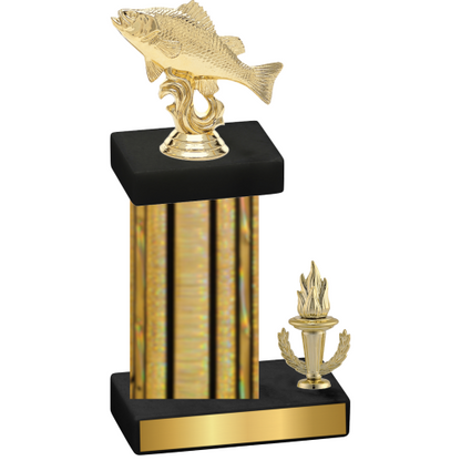 Accented Single Gold Glacier Victory Fishing Trophy