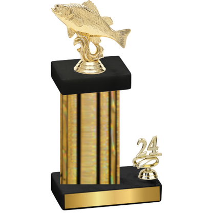 Accented Single Gold Glacier Year Fishing Trophy