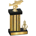 Accented Single Gold Glacier Victory Fishing Trophy