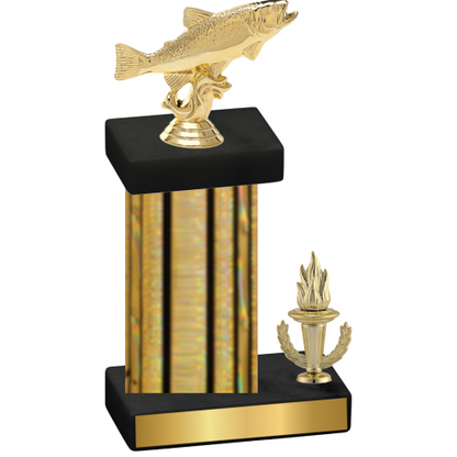 Accented Single Gold Glacier Victory Fishing Trophy