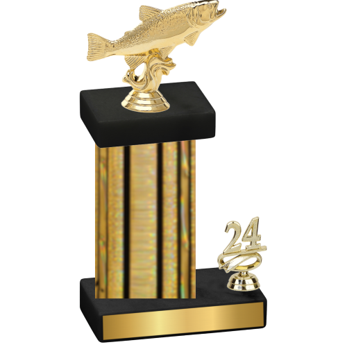 Accented Single Gold Glacier Year Fishing Trophy