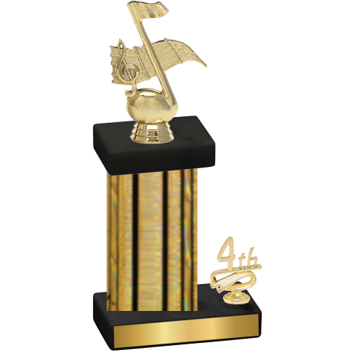 Accented Single Gold Glacier Fourth Place Music Trophy