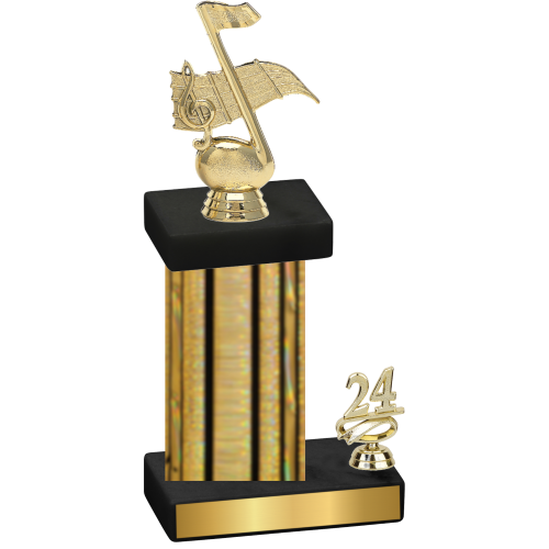 Accented Single Gold Glacier Year Music Trophy