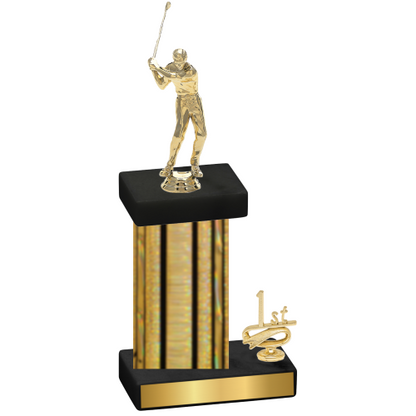 Accented Single Gold Glacier First Place Golf Trophy