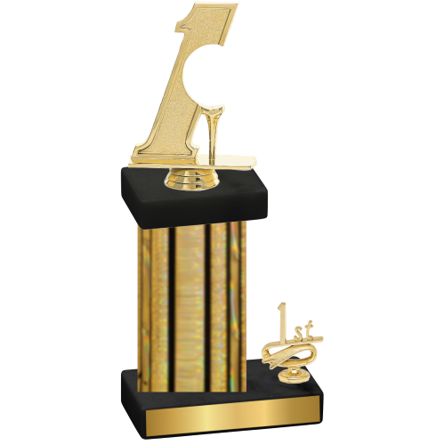 Accented Single Gold Glacier First Place Golf Trophy