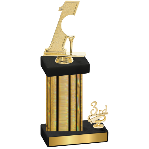 Accented Single Gold Glacier Third Place Golf Trophy